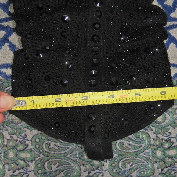 Jessica Simpson "Zellya" Short Black Rhinestone Slouch Western Boots - Picture 14 of 15